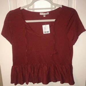 Urban outfitters red cropped peplum.